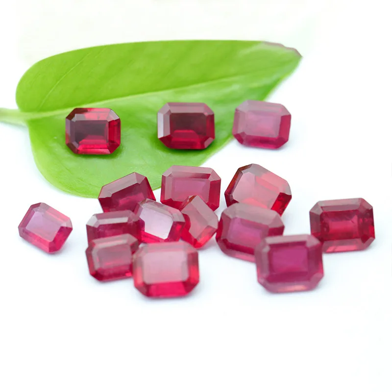 MEDBOO Fine Jewellery Manufacturer African Emerald Cut Real Natural Ruby Gems Loose Gemstones For Jewelry Making