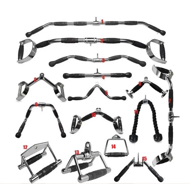 Wholesale Triceps press down bar gym integrated trainer accessories tricep bar exercise lat pulldown bar handles tricep pulley k