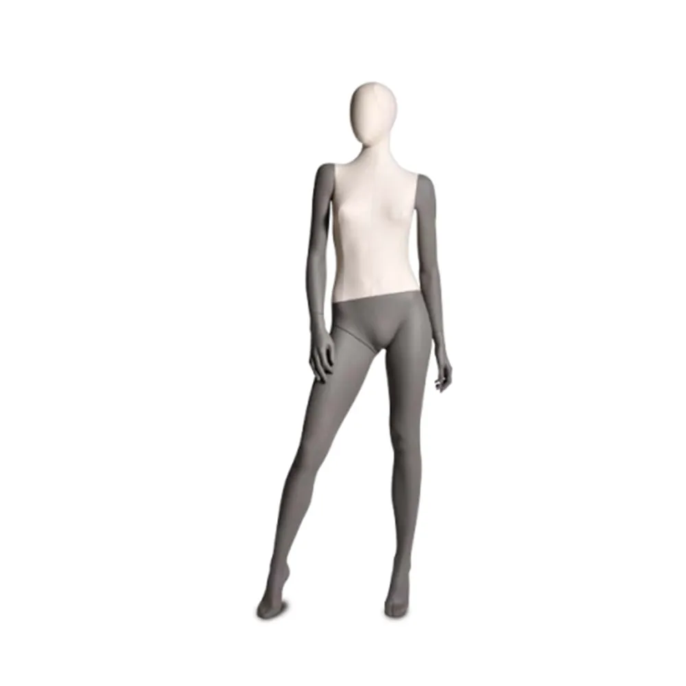 New FRP Full body Mannequins Female with upper fabric wrapped realistic mannequin woman dummy torso stand for clothing display