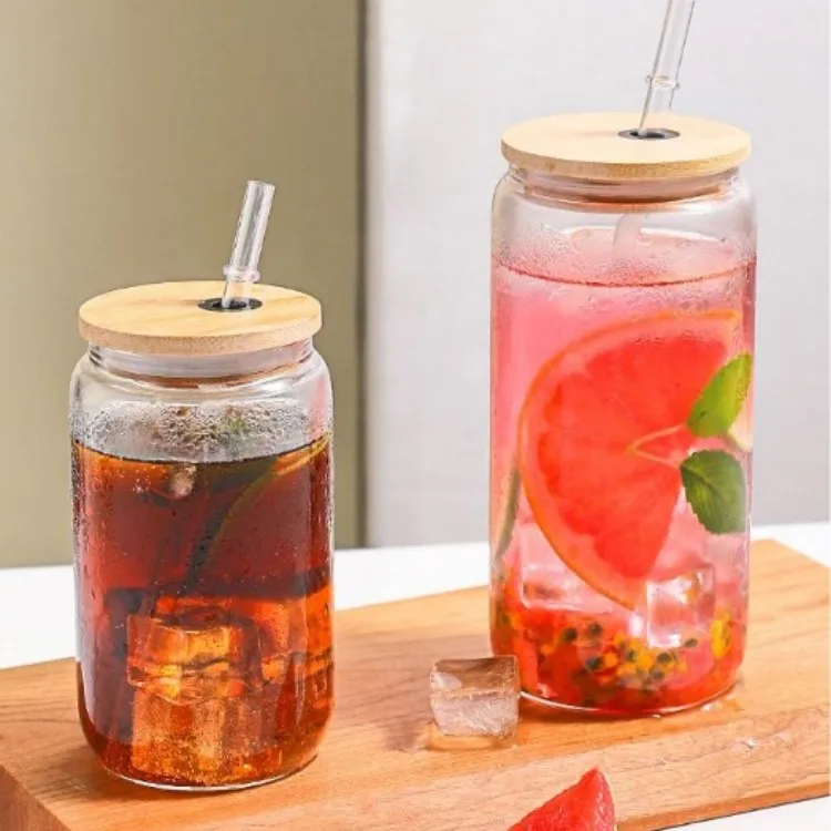 Custom Hot Sale Can Shaped Glass Coffee Cup Beer Mug Tea Cup Cocktail Glasses for Juices Cocktail