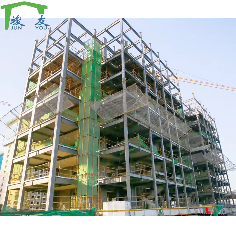 Low cost  light weight metal frame prefab customized multi story steel structure frame office commercial buildings
