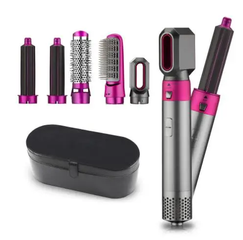 5 in 1 Professional Hair Styling Blow Tools Set Hair Dryer Brush Straightener Hot Comb heatless Hair Curler for Home Salon
