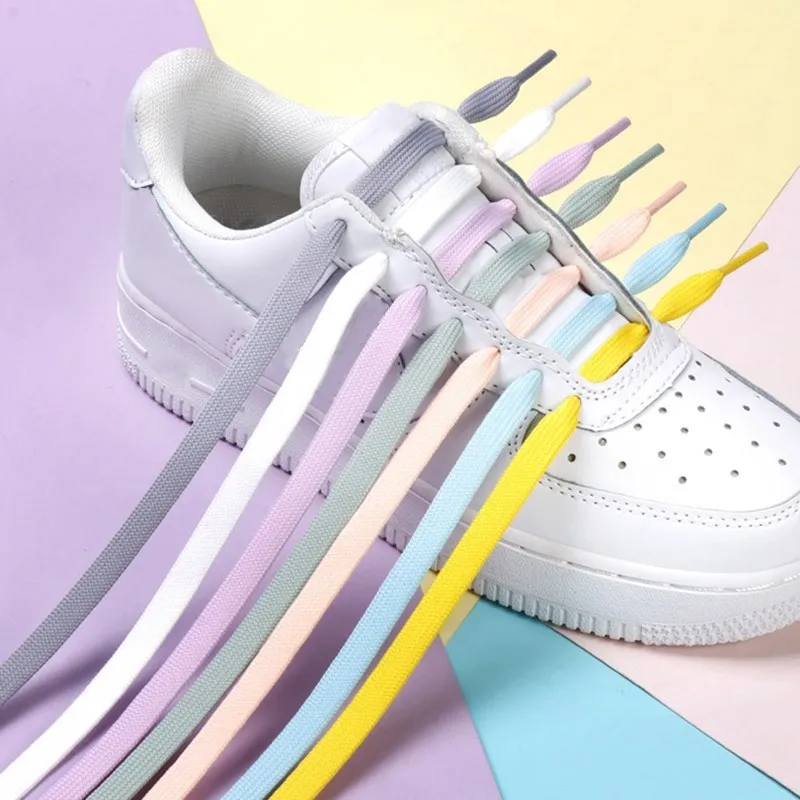 21 colors Casual Sneakers Accessories shoelace Flat Elastic ShoeLaces For Kids And Adult Double Hollow Woven Shoe laces