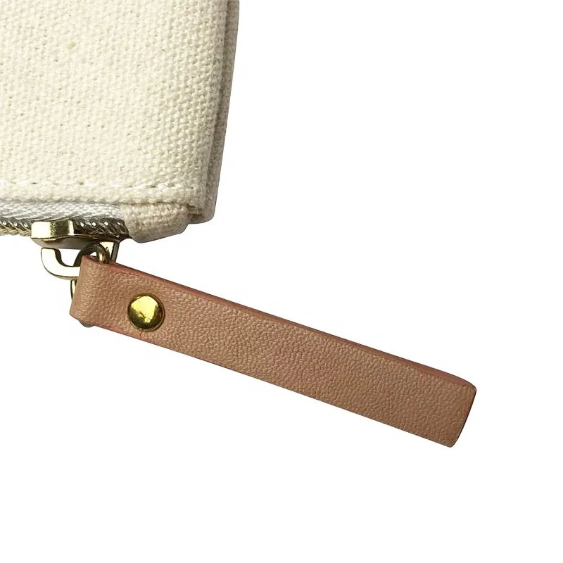 China Direct Factory Small MOQ Customizable Eco-friendly Organic Cotton Canvas Cosmetic Bag