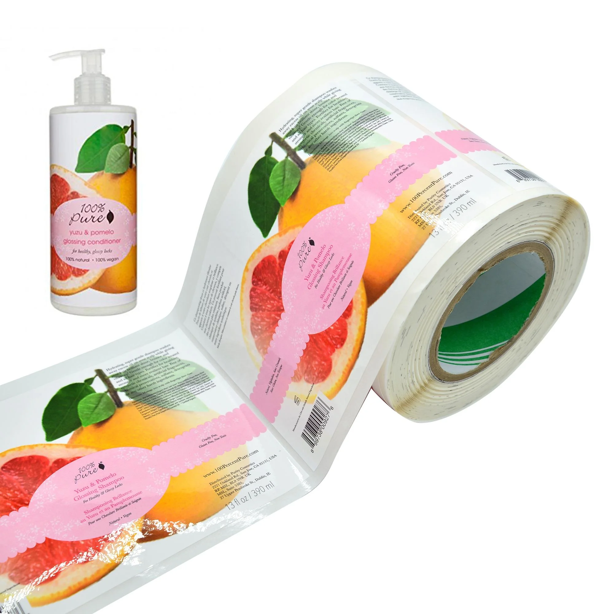 Personal custom cosmetics Custom labels Delicate printed shampoo and conditioner dedicated plastic bottle label stickers