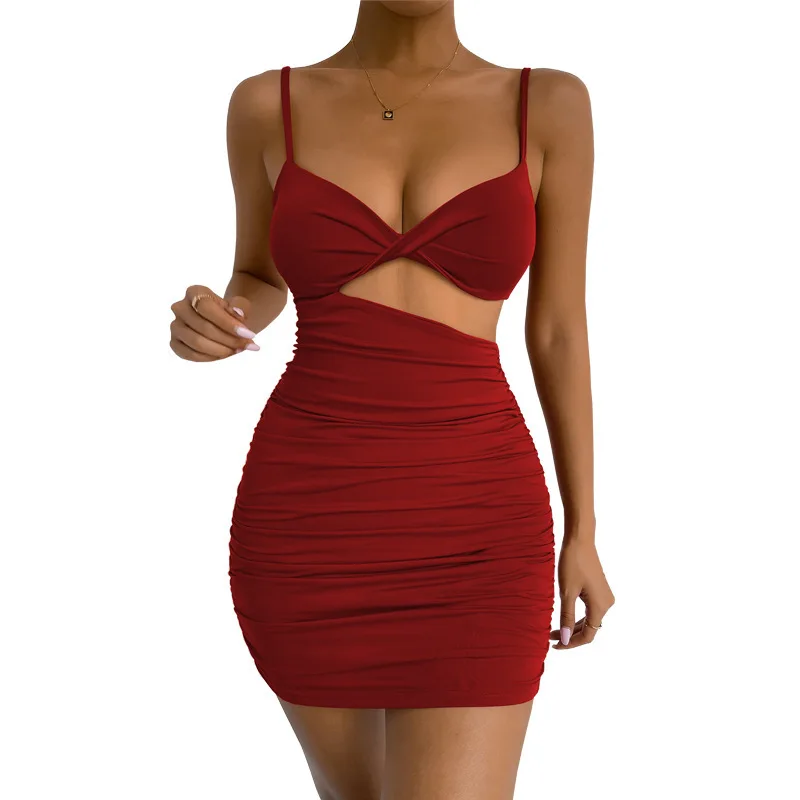 New style custom wholesale clothes fashion hollow Sexy club off shoulder Lady Short Dresses