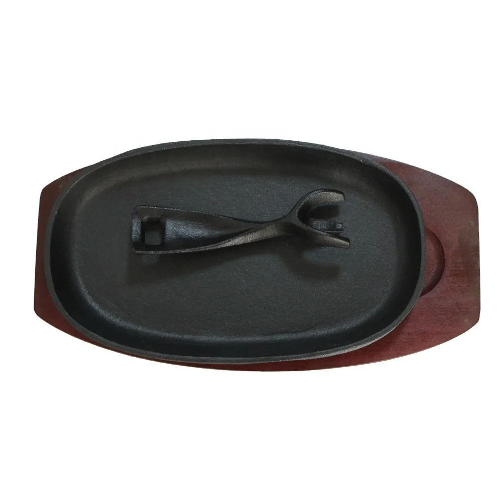 Oval BBQ Steak On Gas Stones Steaks Hot Rock Flat Grill Plate