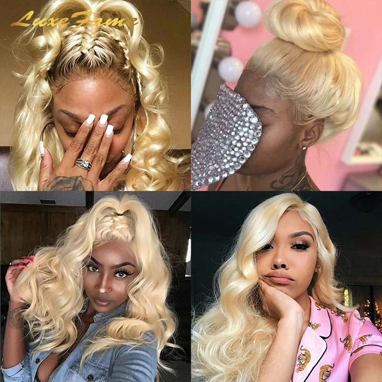 Top Quality Transparent Blonde 26 Inch Human Hair Lace Front Wig,Afro Hair French Braid Wig,Light Curly Blonde Human Hair Wig