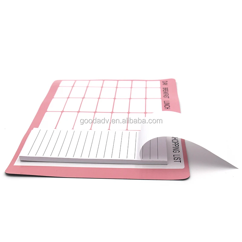 Custom Colorful Margine A5 Daily Writing Lined Tablets Memo Pad To Do List Notepad with Giant Magnet