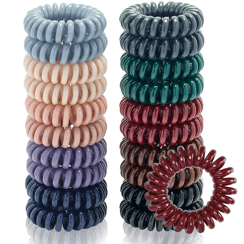 Hair Telephone Ring Factory Hair Tie Wholesale Plastic Wire Hair Ties Classical Black Telephone