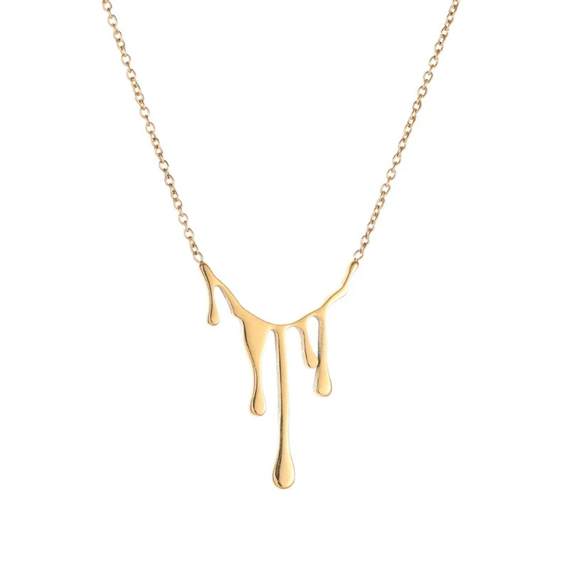 wholesale drop necklace 18k gold plated stainless steel necklaces