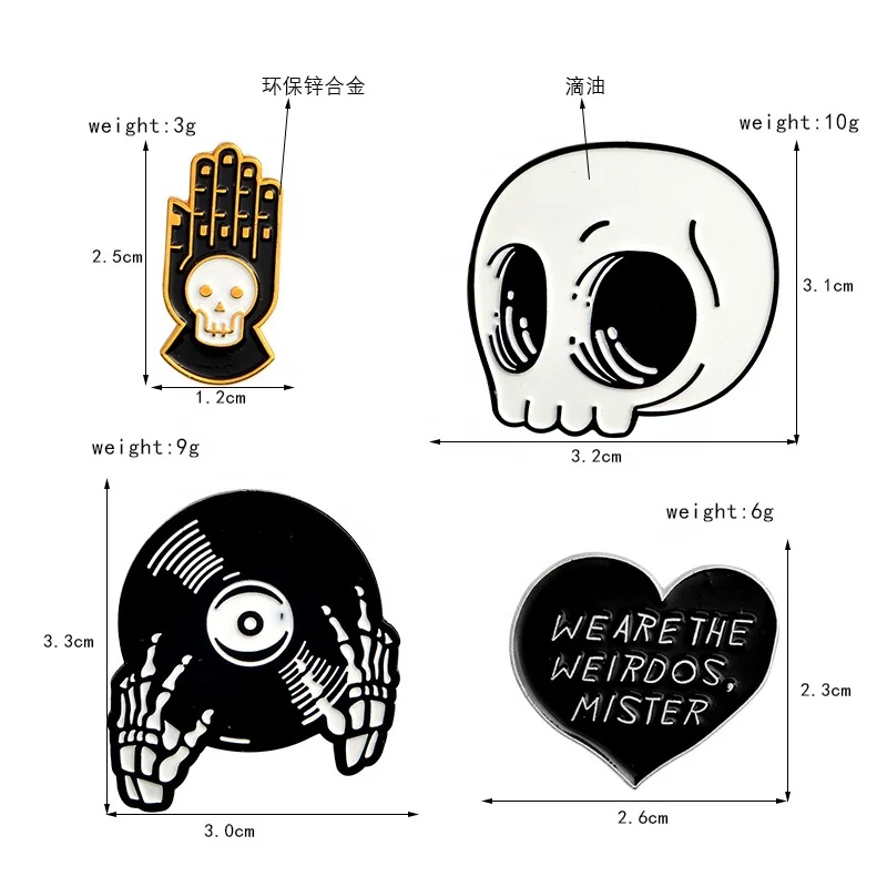 
Cartoon Skeleton Halloween Party Favors Painting Enamel Glaze Zinc Alloy Lapel Pin Custom Badge Pin Button Badges Emblem 