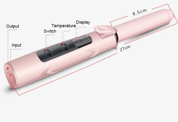 Electric Ceramic Hair Curler Rechargeable Curling Iron Roller Curls Wand Waver Fashion Styling Tools