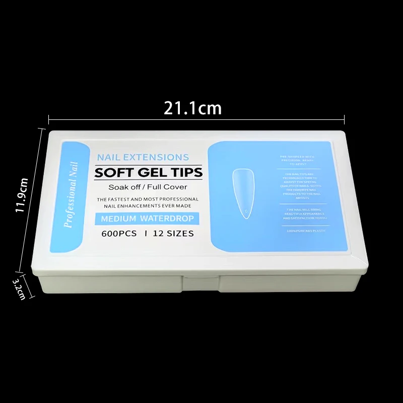 Soft Nail Extension Tips Ultra Long Full Cover Coffin Nail Patch 600 Tablets/Box Xxxl Manicure Supplie