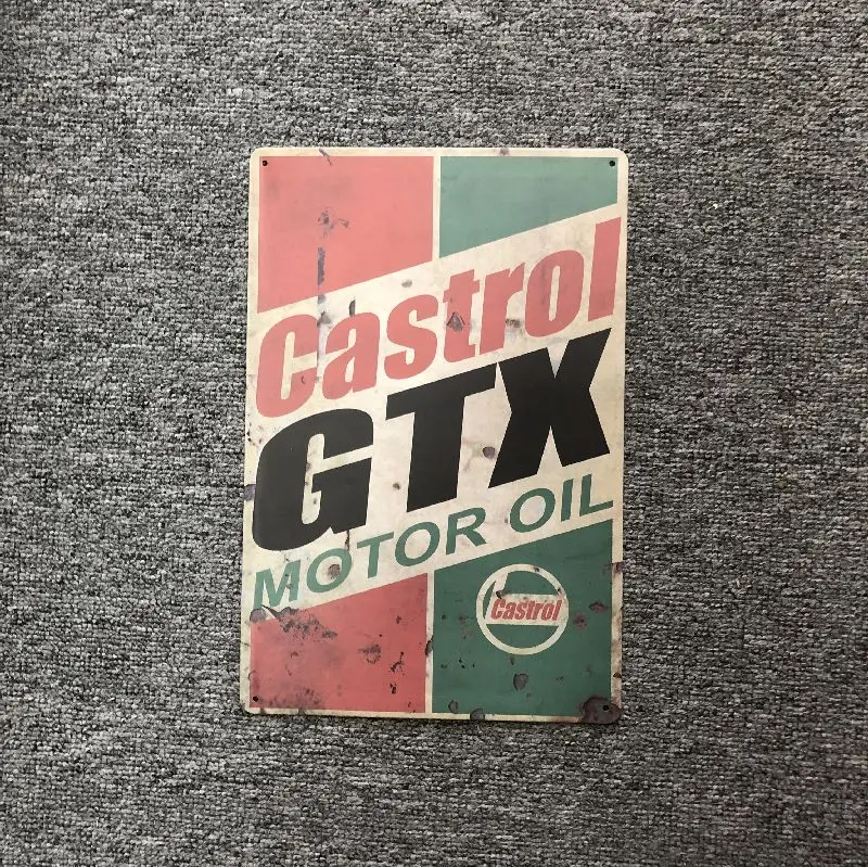 Discount Motor Oil Car Decor wall bar Crafts old printing retro sign Vintage metal Poster logo tin car plate hot sale