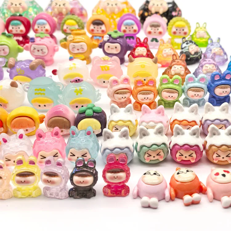 kids fashion play funny kawaii cute cartoon doll mini decoration resin miniature ornaments many dai mystery bag blind box toys