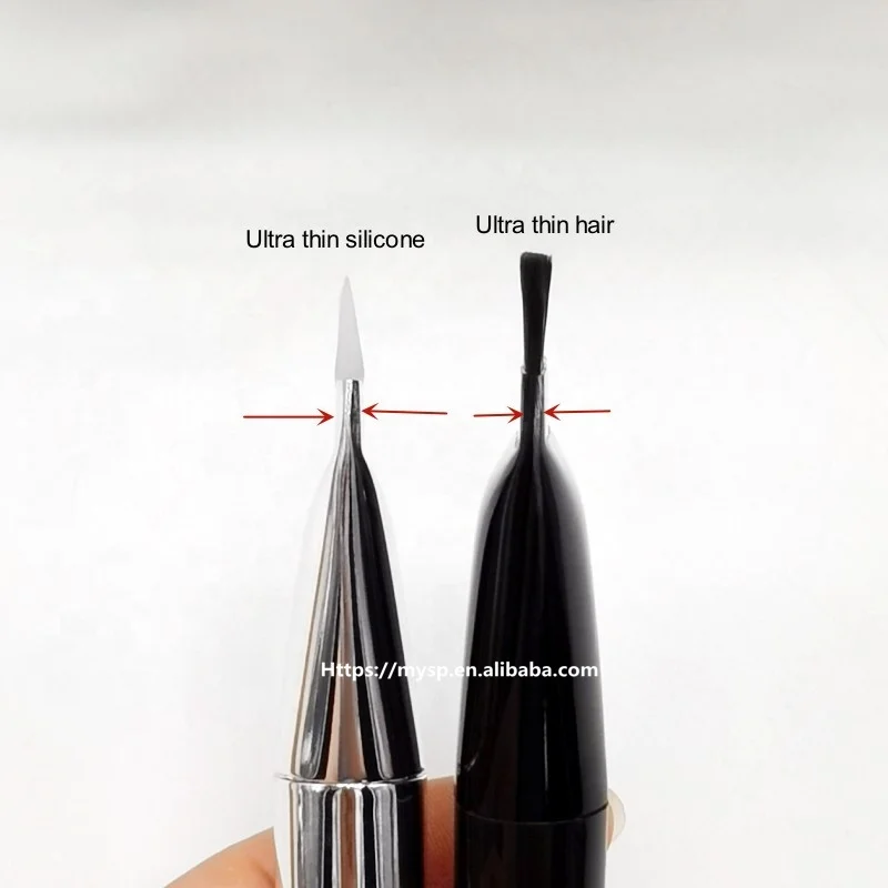 Ultra Thin Liquid Foundation Brush with Digging Spoon Handle Very Thin Flat Silicone Head Facial Mask Brush Digging Spoon