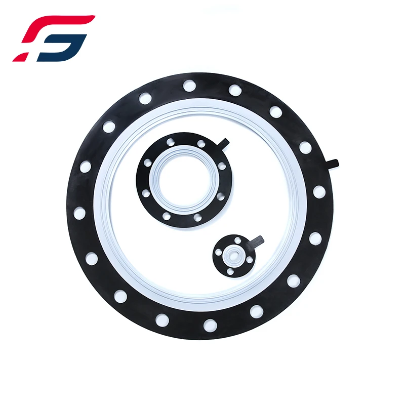 DN25 teflon ptfe coating full face flange gasket DIN standard PN10/ PN16 CLEAN PVC/HP-PVC flange gasket
