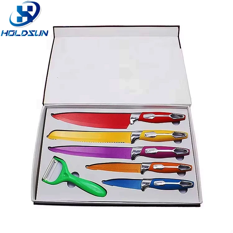 6 шт., набор ножа для шеф-повара из нержавеющей стали