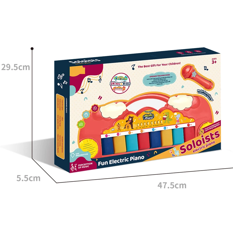 Battery operated plastic keyboard electric piano toy musical Instrument kids piano keyboard musical toy for sale