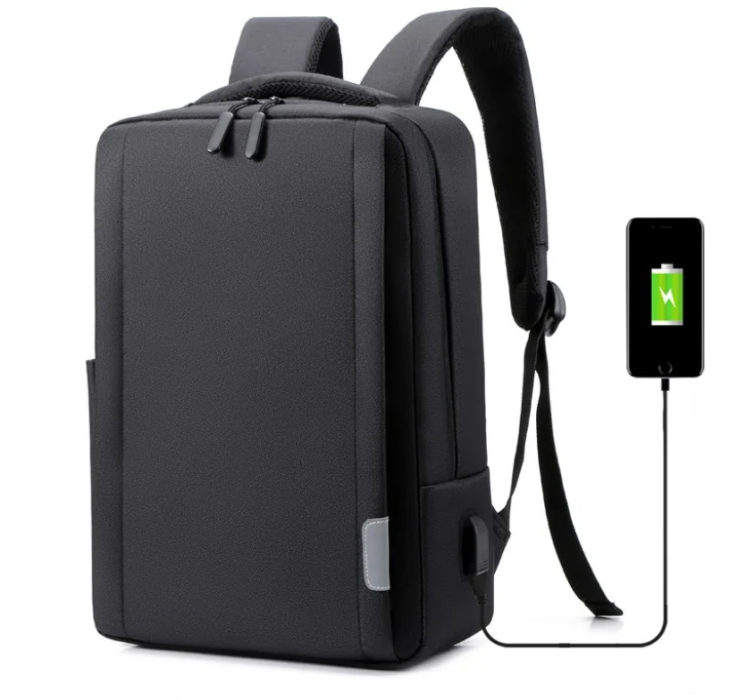 Light weight men Business travel Nylon waterproof anti-theft laptop backpack bag with USB Charging Port