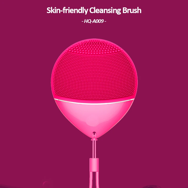 Portable Waterproof Deep Cleaning Electric Sonic Silicone Facial Cleansing Brush Face Scrubber