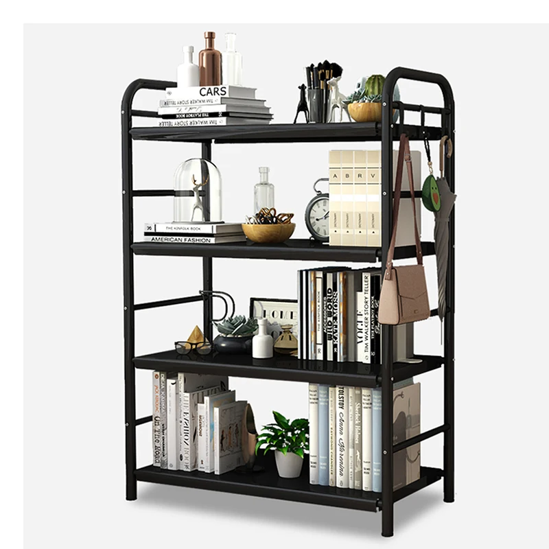 5 Tier Tall Industrial Bookcase Wood Metal Frame Standing Book Shelf, Display Bookshelves Storage Organizer for Home Office