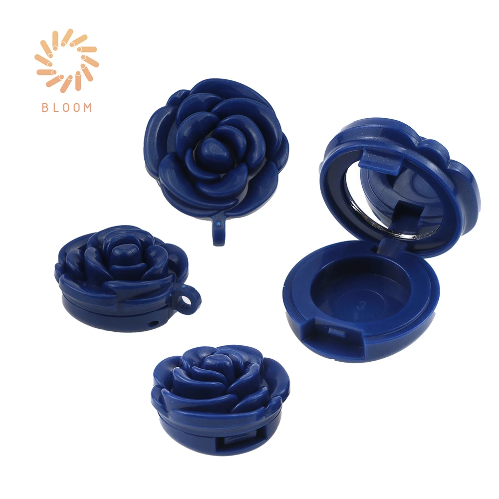 Custom Logo Plastic Empty Rose Shape Eye Shadow Palette Mini Single Eyeshadow Packaging with Mirror