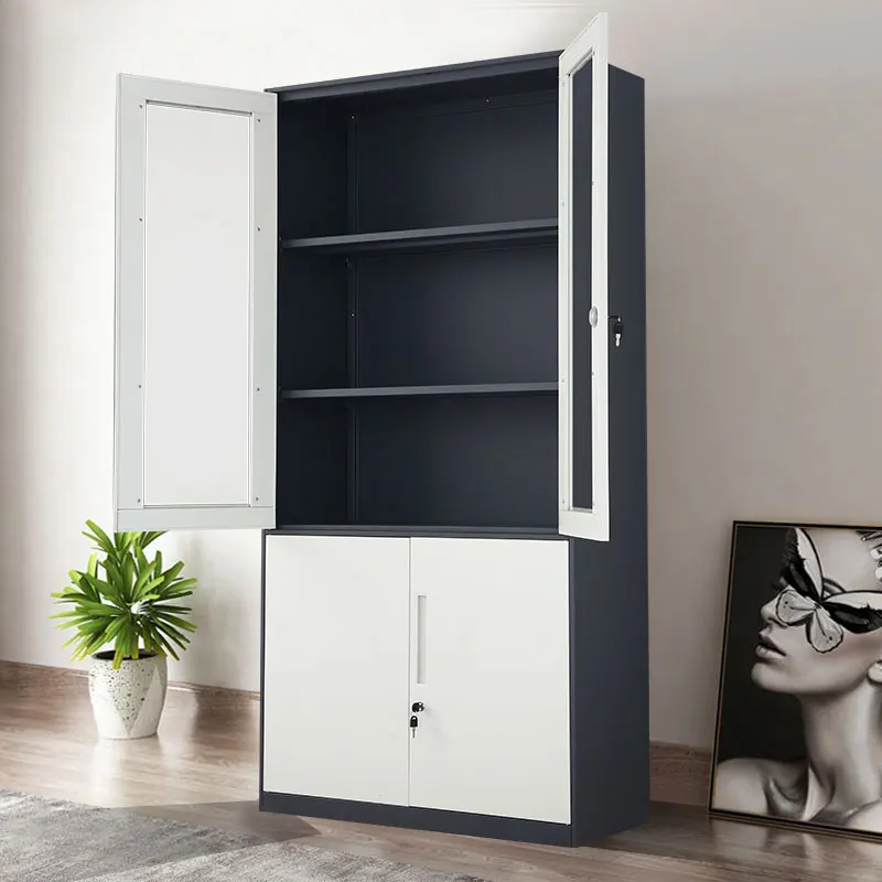 Luoyang Fenglong file cabinet Hospital Metal Instrument Storage wardrobe cupboard 2 drawers steel wardrobe