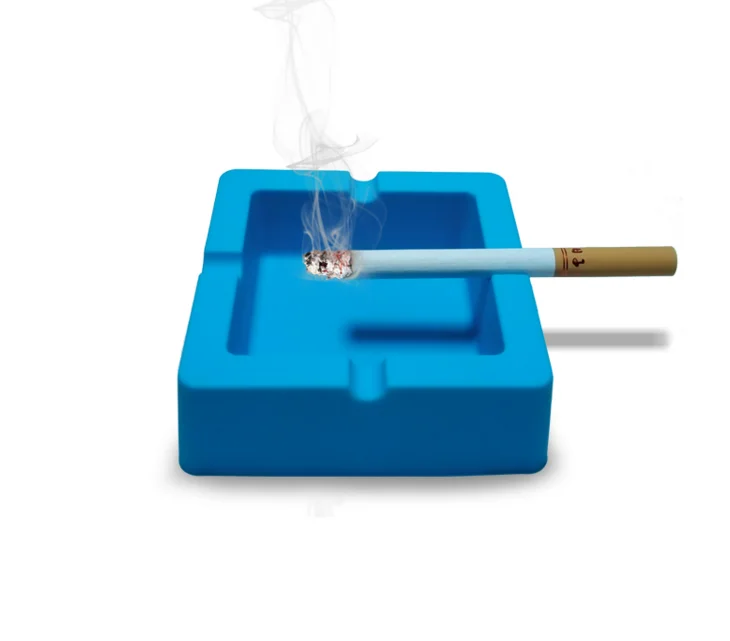 Exquisite Wholesale Factory  Custom Eco-friendly Epoxy Resin Ashtray DIY colorful Square Silicone ashtray for smoker
