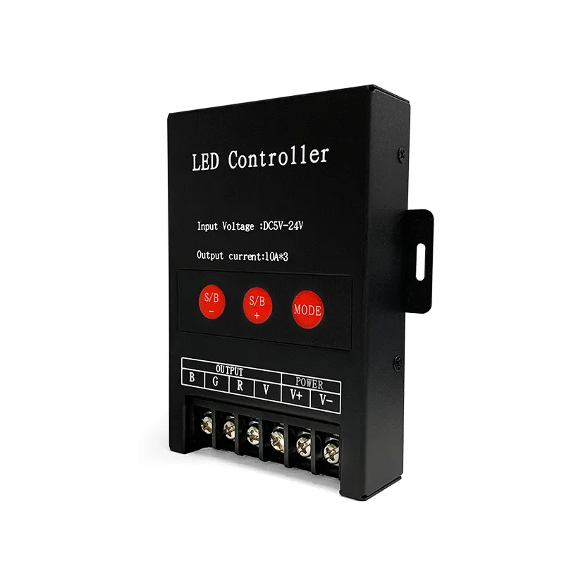 High Power Led Strip Rf Rgb Remote Controller 12 24 V Input 10 A * 3 Output 720W 4Keys Remote Control Strip Light Controller