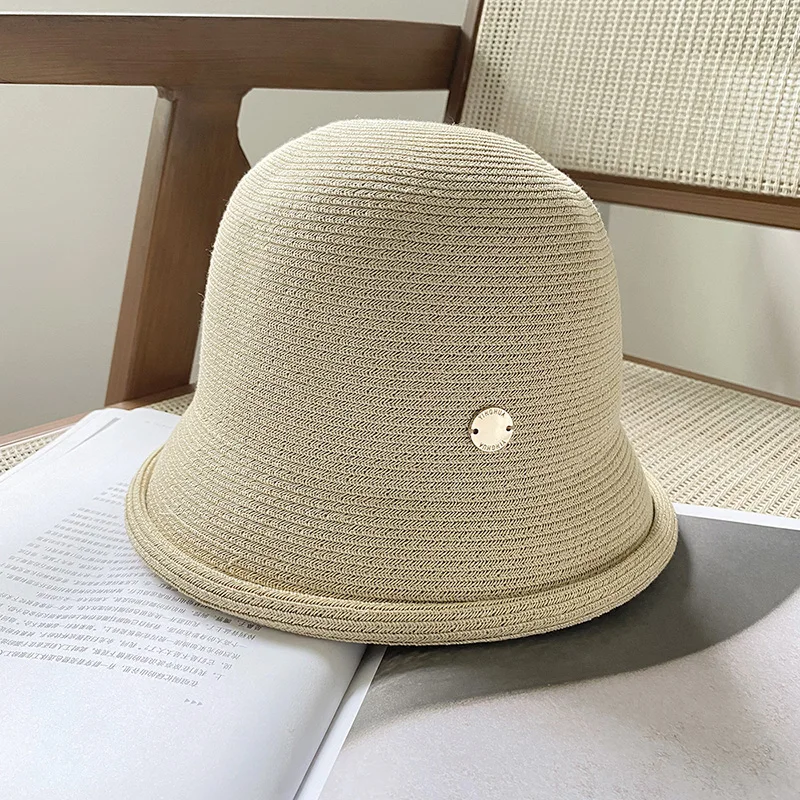 New 6 color metallize ladies foldable simple shade comfortable breathable lightweight summer rolled sun straw hat