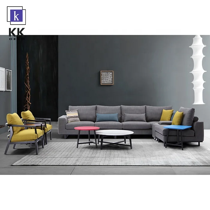 Professional Indoor furniture living room sectional chaise lounge suite sofa set
