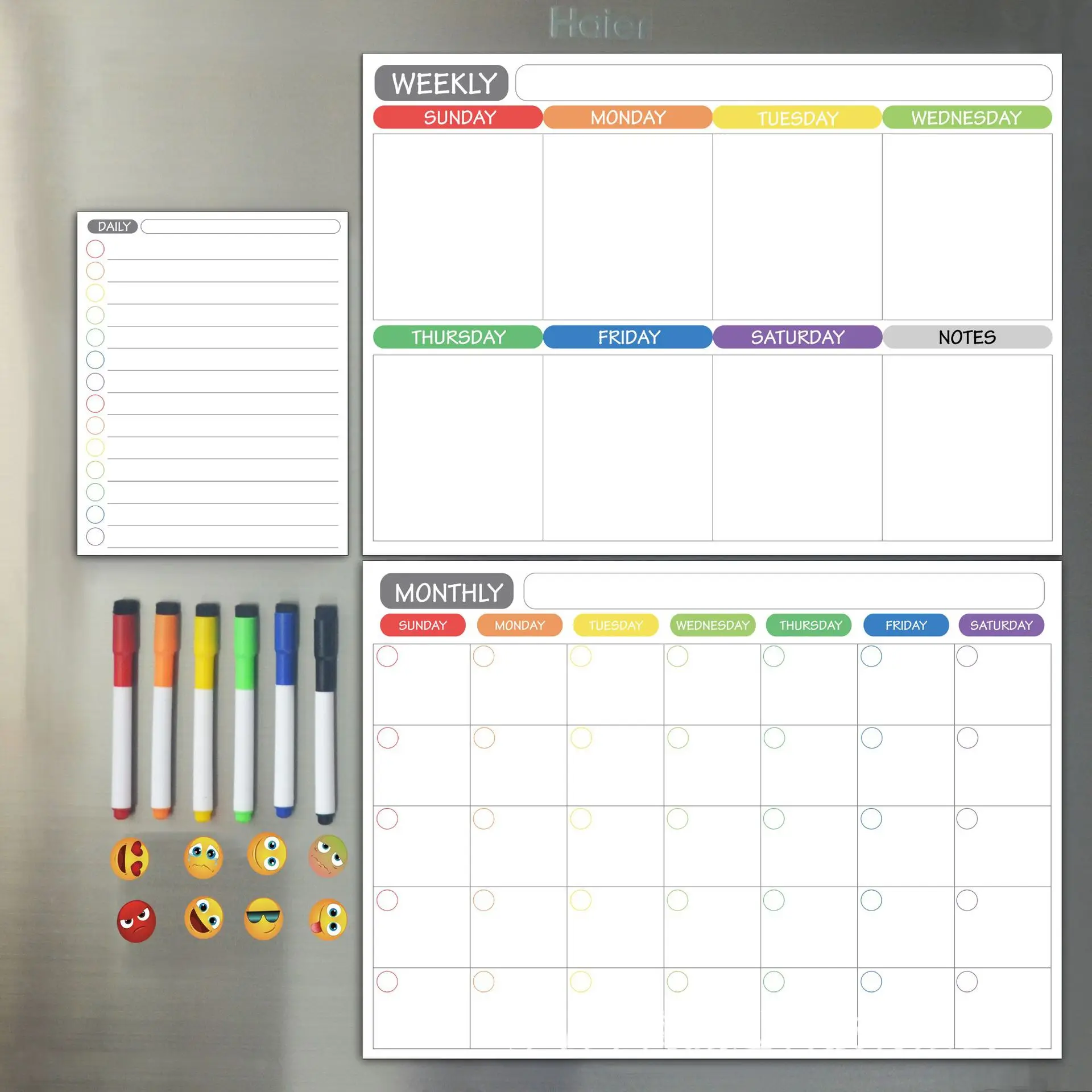 High Quality Magnet A3 Easy Erasable Dry Erase Weekly Planner Magnetic Whiteboard Calendar For Fridge