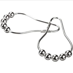 Bathroom Metal Shower Curtain Hook Round Ball Hook