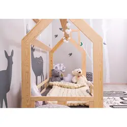 House Bed with Take OFF The Safety Barriers with Montessori Children Bed House Bedroom Baby Bed