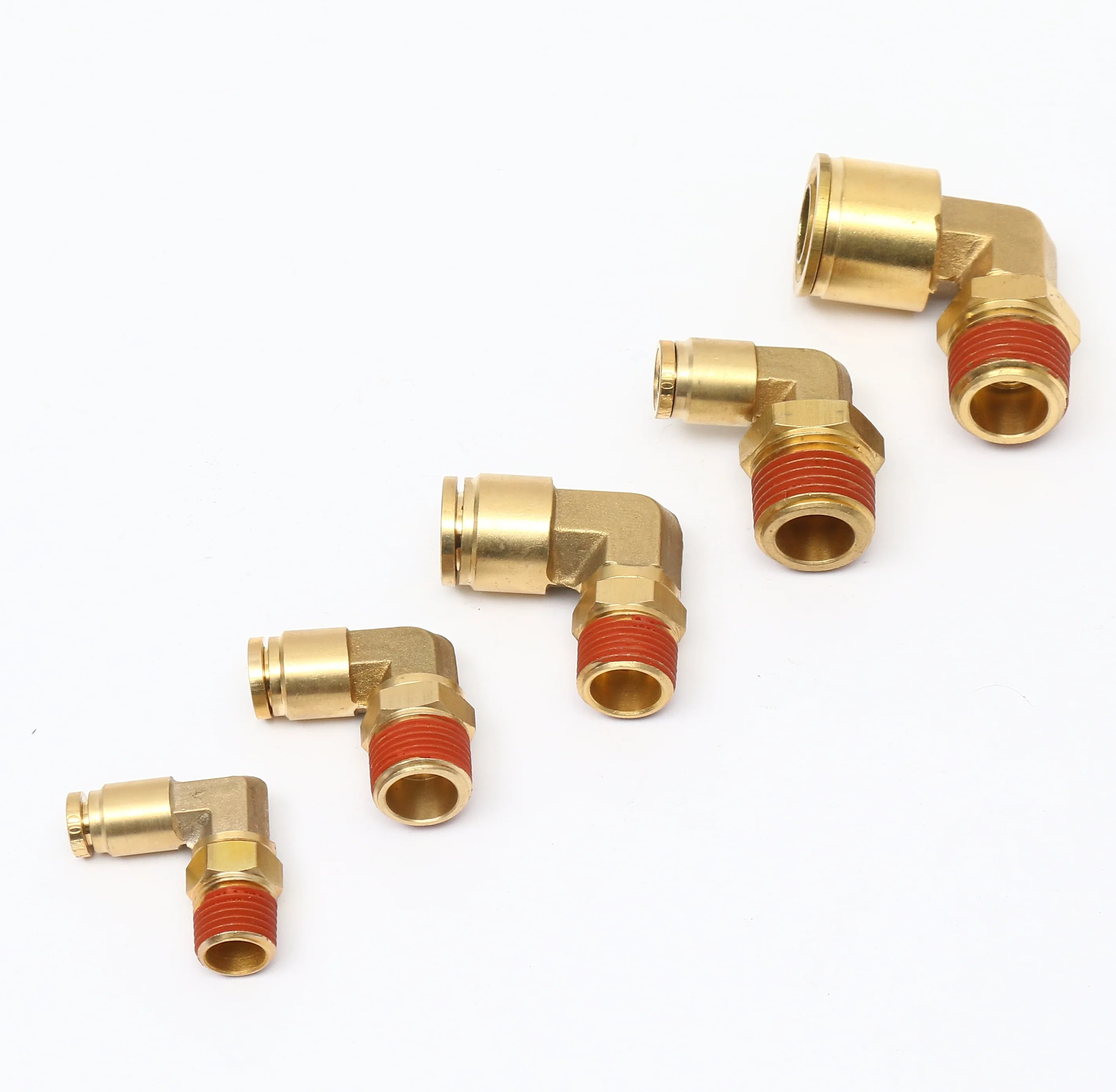 Custom high quality 90 degree lbow brass swivel male NPT dot air fittings  brass quick connecctors