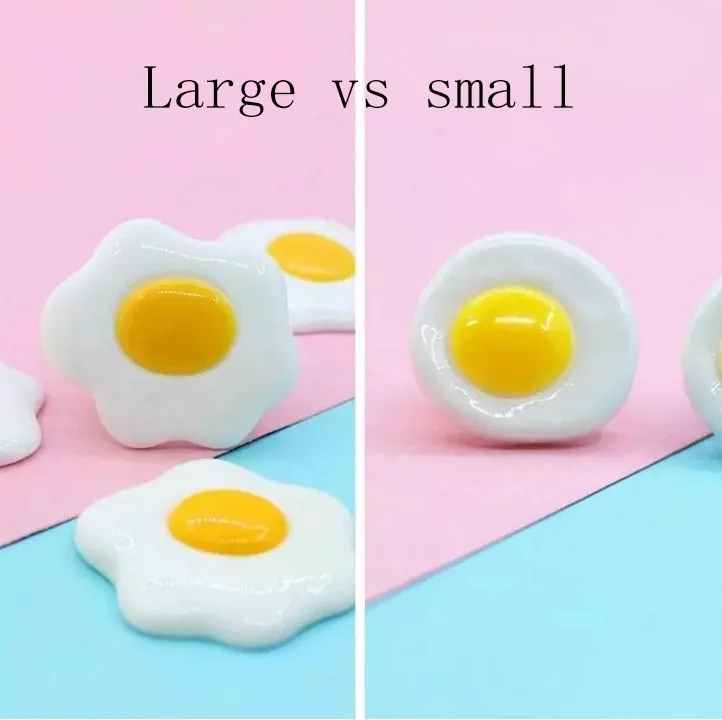 Simulation Re-ment Fried Egg Resin Poached Egg Resin Charms For Phone Shell Beauty Accessories Diy Materials Accessories