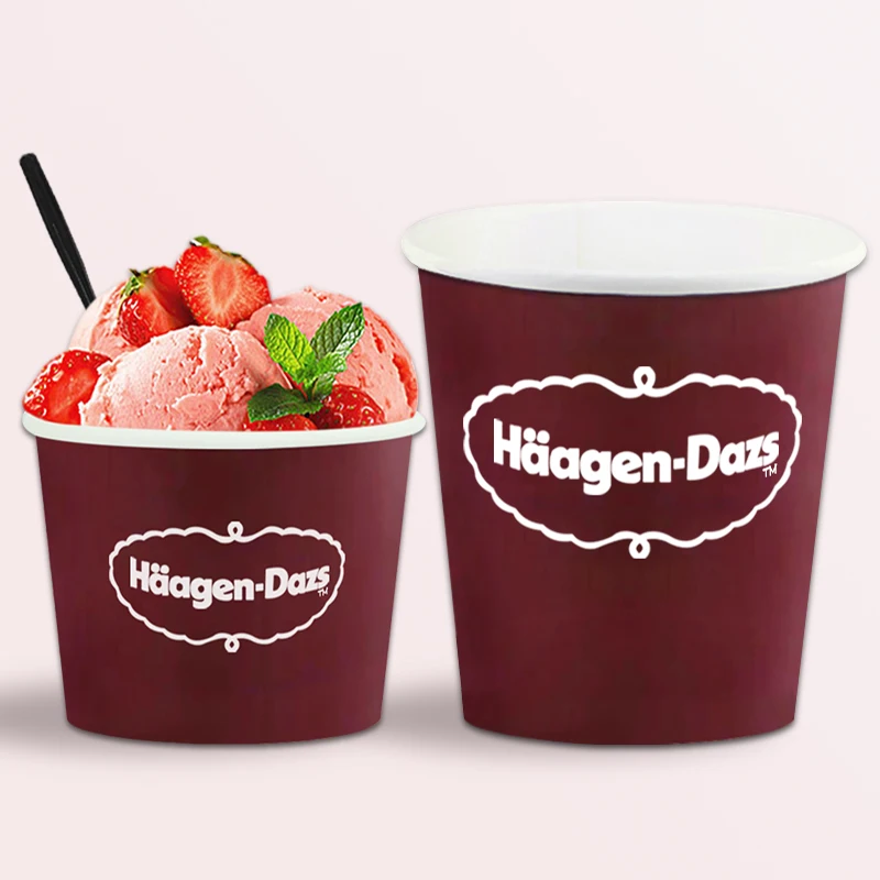 8oz 16 oz disposable food paper bowl ice cream cup customized cheap disposable paper ice cream cup