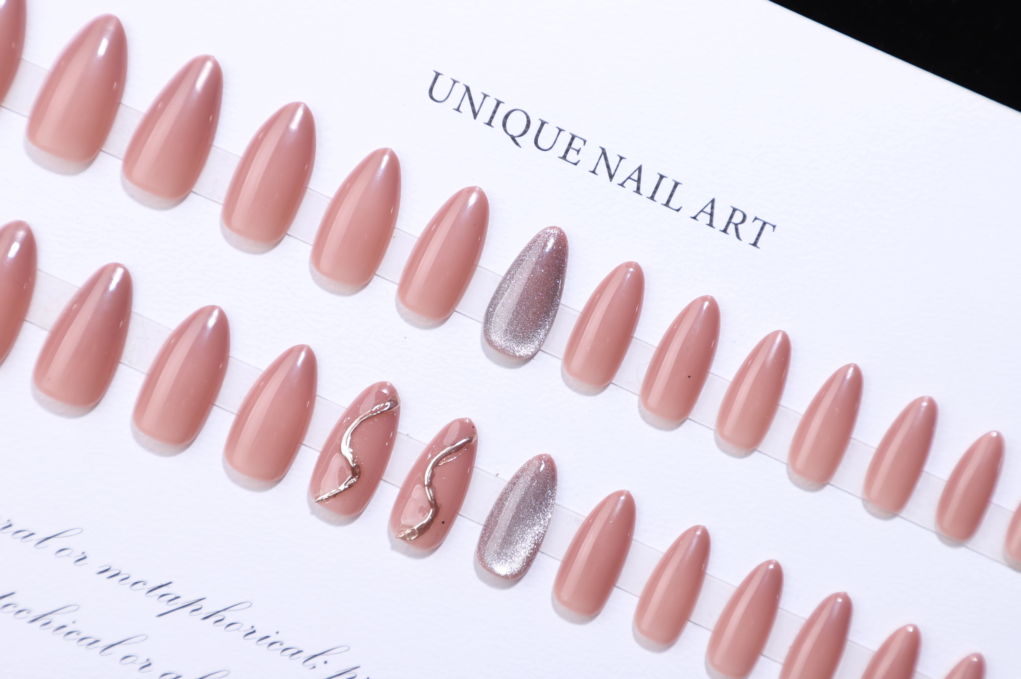 Top Seller 24 Piece Press On Nails Prep Kit Cat Eye Glitter Long Almond Stiletto Nail Art Press Ons Stick On Nails Press