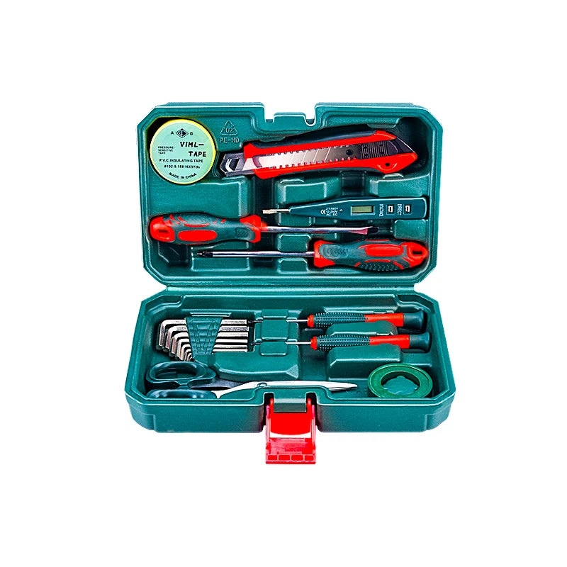 Factory wholesale RTS household Repair hand tool box set 17pcs With utility knife, screwdriver
