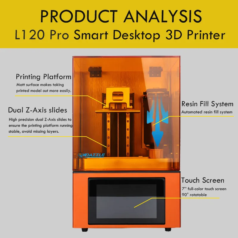 Dazzle Hot Selling Beginners 3D Printer for Jewelry Dental Cartoon Resin LCD 3D Printer Home Use