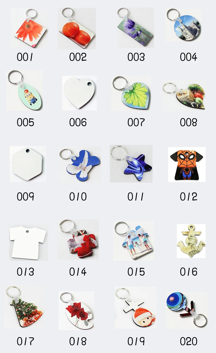 High quality Sublimation MDF Keychain Customized Blank Sublimation Wood MDF Keychain
