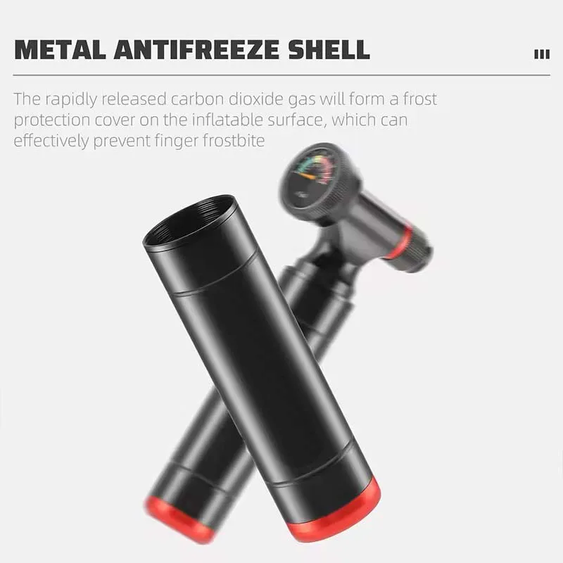 Mini High-Pressure CO2 Inflator Bike Hand Pump with Air Gauge Convenient Bicycle Tire Pump