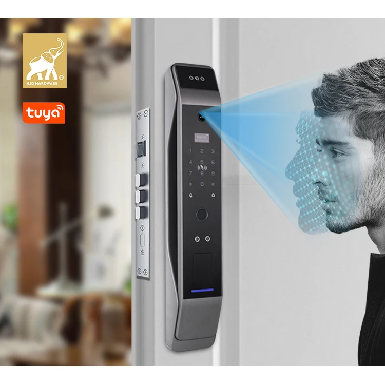 Deadbolt fingerprint digital card gate wood password camera remote control wifi biometric with rfid smart door lock tuya app
