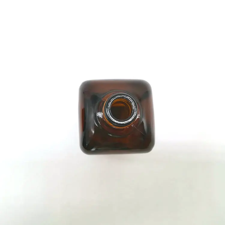 100ml Empty  Amber Color Glass Square Essential Oil Bottle china factory selling