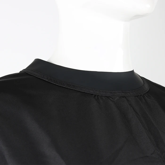 Black Waterproof High Quality Salon Cape Customize With Snapes Barber Capes Luxury Silicone Neck Hairdressing Cape