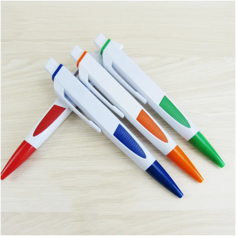White Plastic Flat Pen Advertising Ballpoint Pen for Office Publicity Can Promote Small Gift Pen Wholesale Can Be Customized