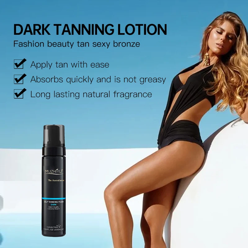 OEM/ODM Deep Dark Vegan Tanning Mousse Sun Tanning Foam Self Tanner