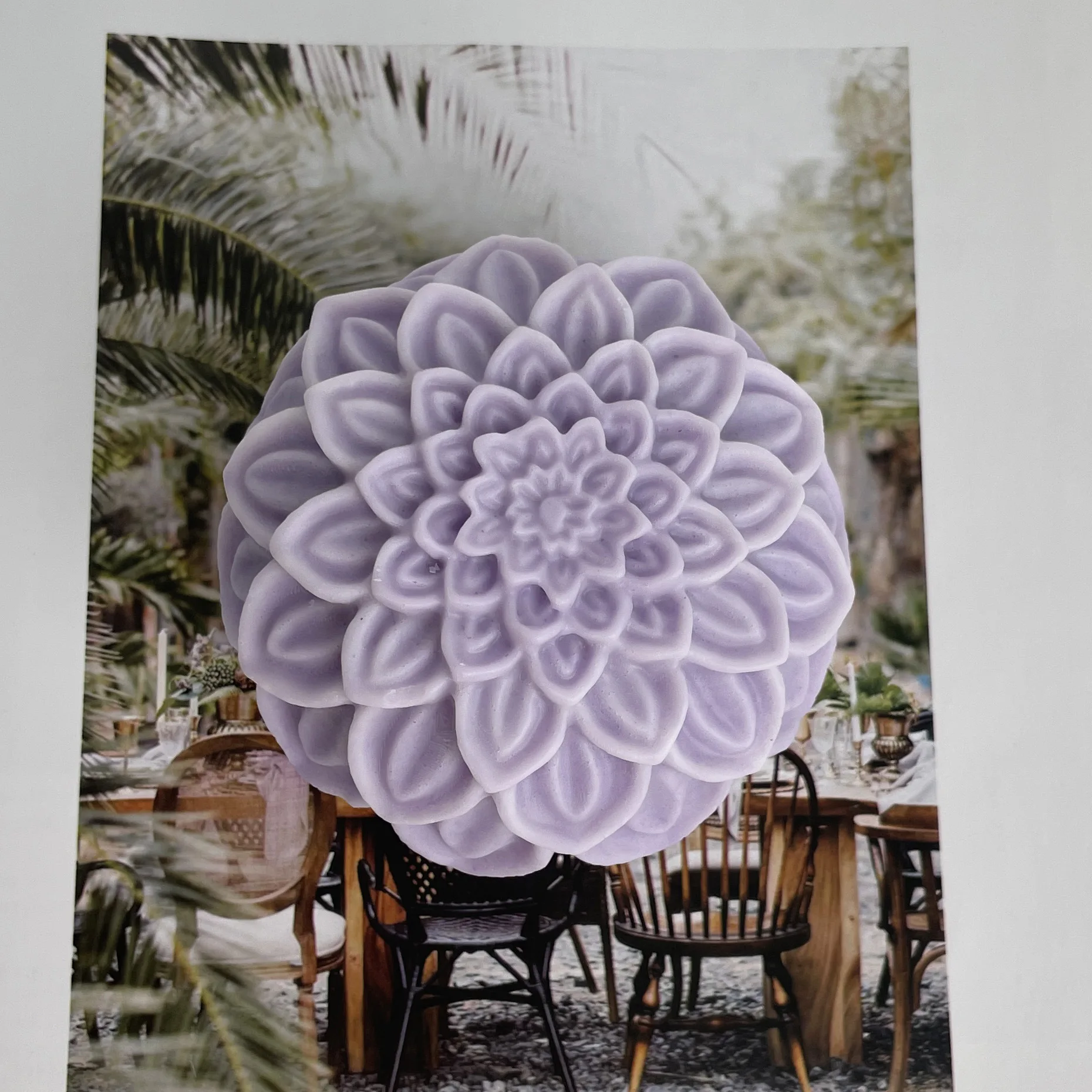 Early Riser Lotus Ball Silicone Candle Mold Cake Decoration Fondant Mold Handmade Soap Mold